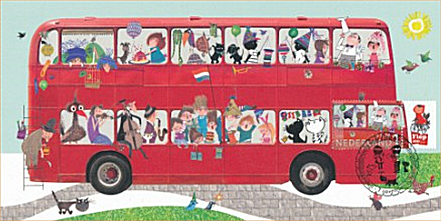 Kinderpostzegelactie 2016 Fiep Westendorp Maximumkaart Fipebus Kinderpostzegels